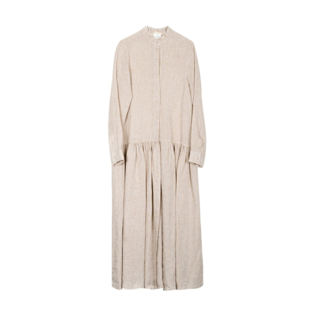 Vestito lungo donna in lino sabbia