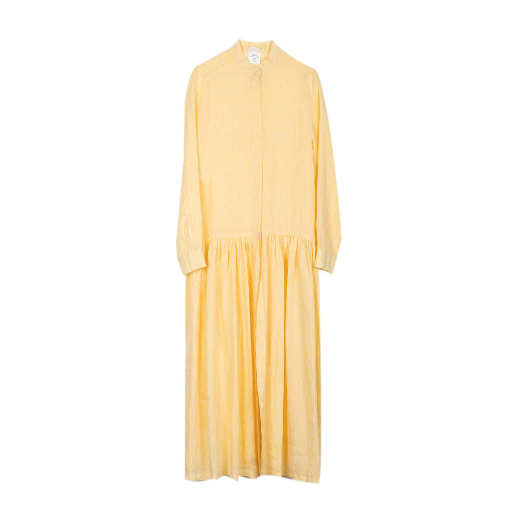 Vestito lungo donna in lino giallo