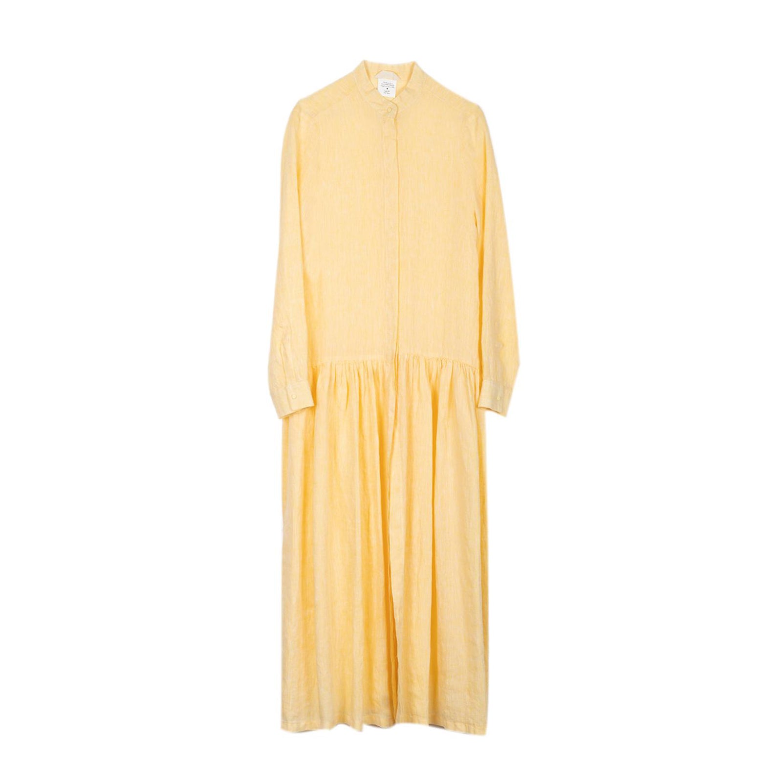 Vestito lungo donna in lino giallo
