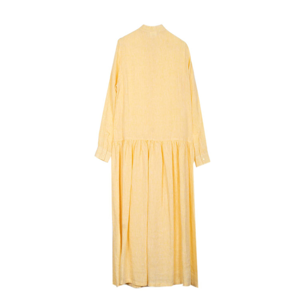Vestito lungo donna in lino giallo
