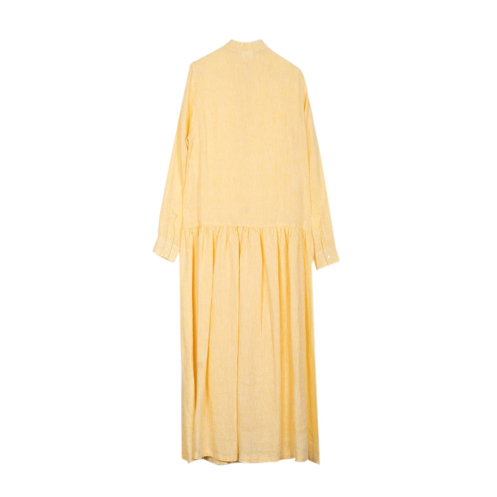 Vestito lungo donna in lino giallo